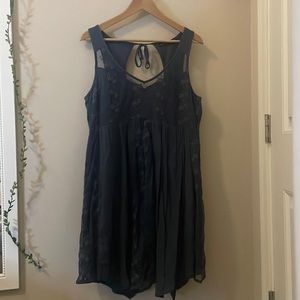 Abercrombie and Fitch, size medium, blue dress, floral lace details